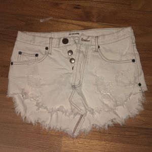 One Teaspoon White Denim Skirt